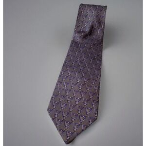 Daniel Milano Silk Tie Made in Italy Blue Gray Equestrian Horsebit Luxury